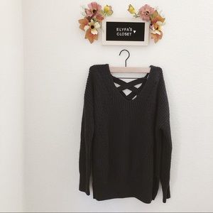 Charming Charlie Knit Sweater with Cross Detail